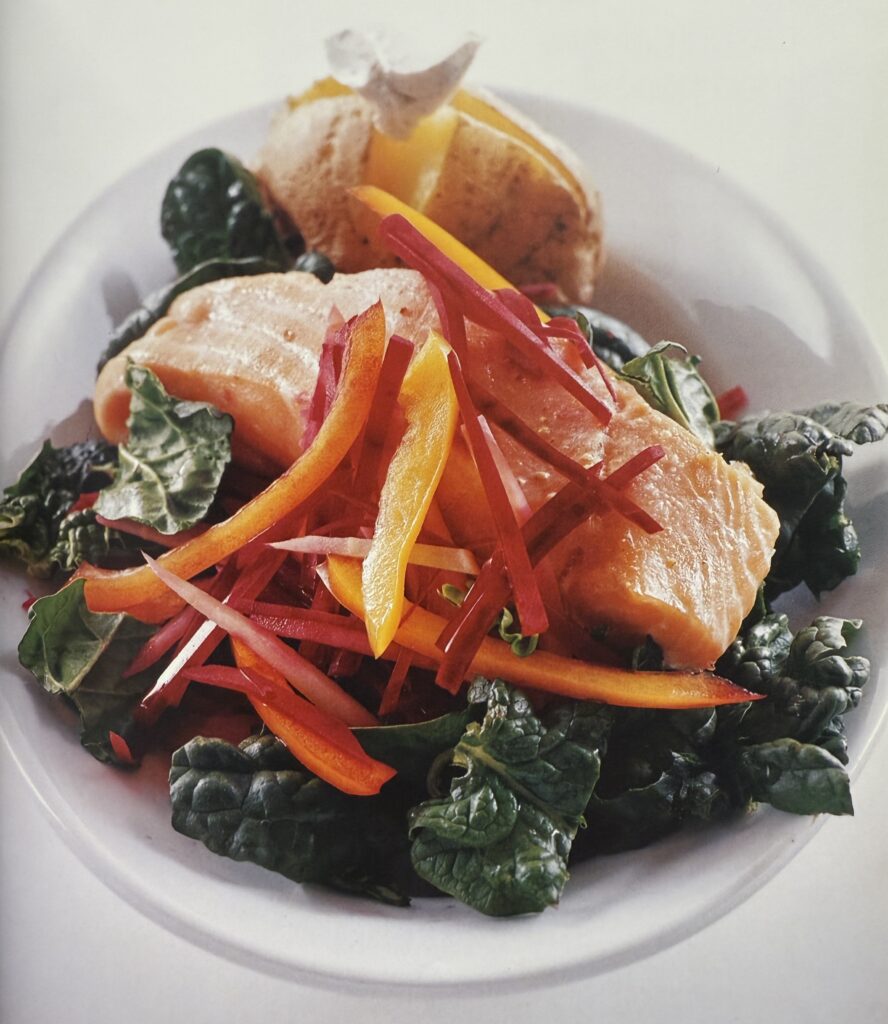 Oven-Baked Salmon with Colorful Vegetable Medley