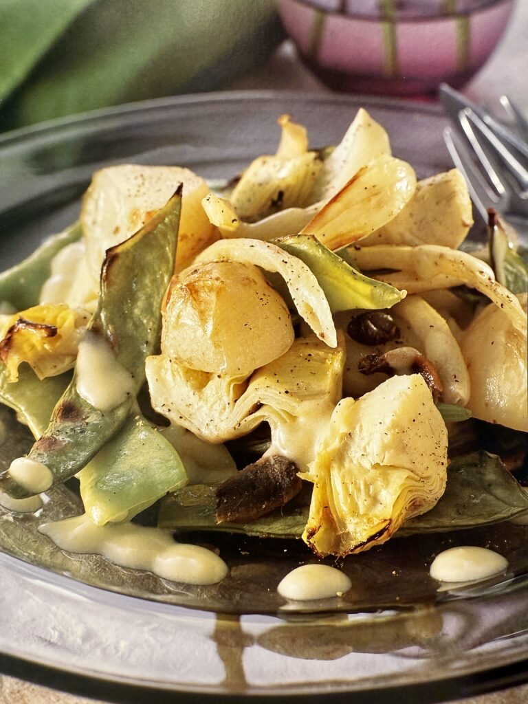 Warm Anchovy and Artichoke Potato Salad