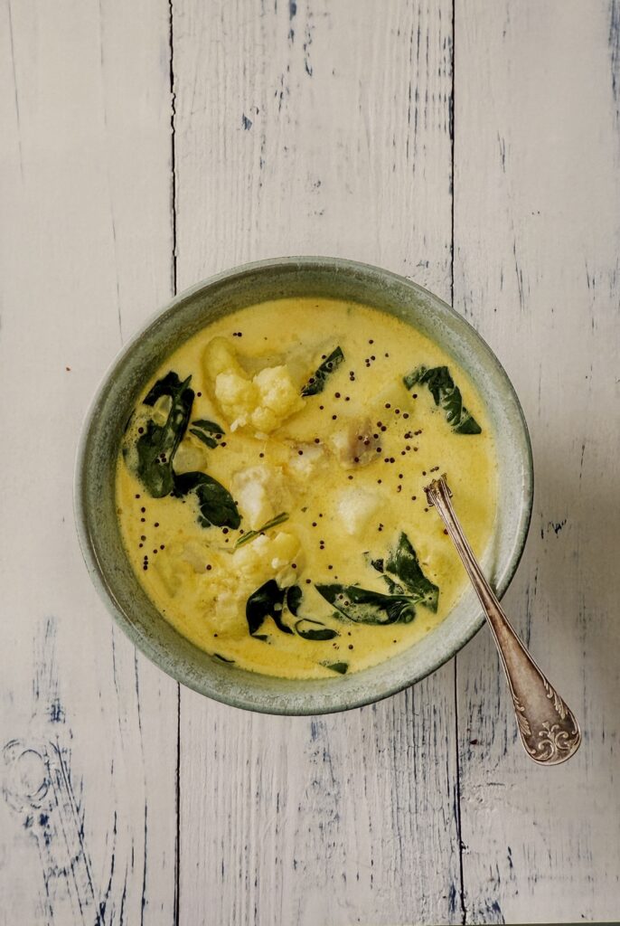 Fish Soup with Curry and Cauliflower
