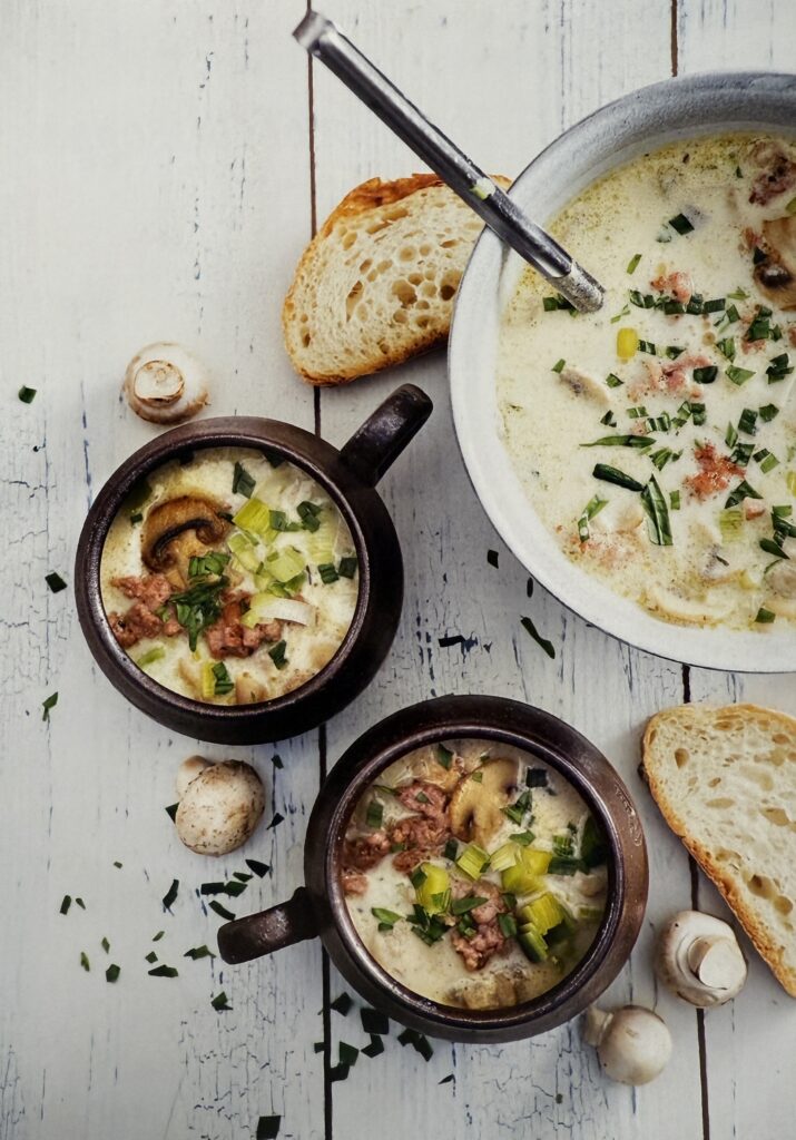 Tuscan Mushroom & Salsiccia Soup with Tarragon Twist