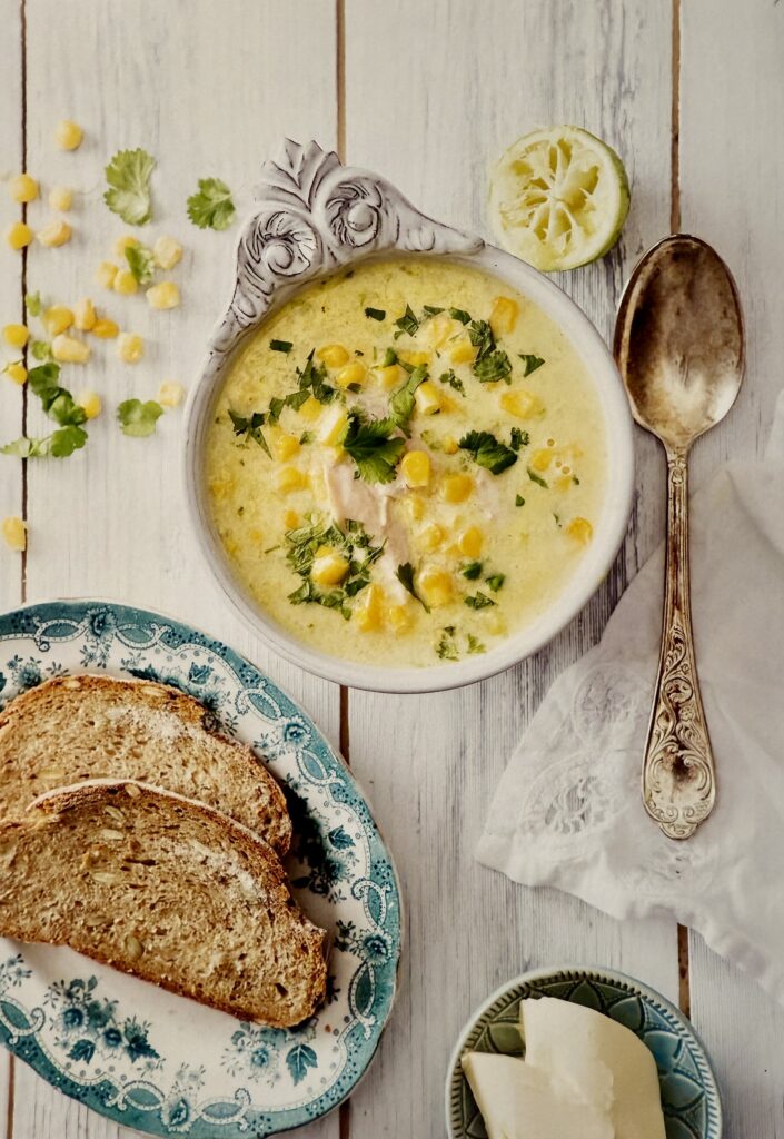 Zesty Lime-Ginger Chicken & Corn Chowder