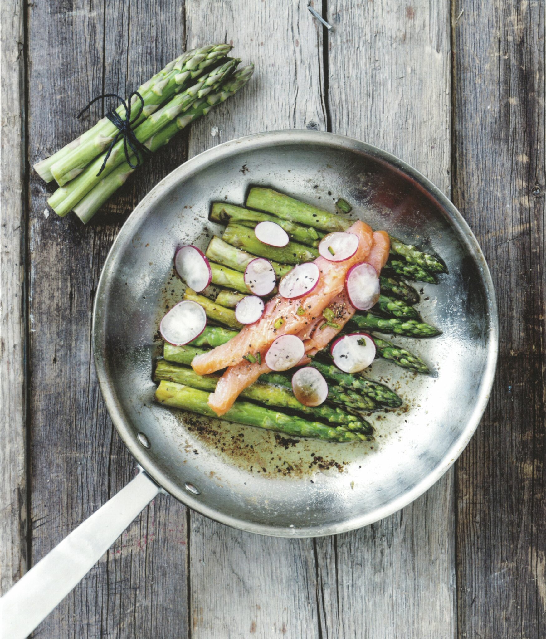 Roasted Asparagus with Smoked Salmon, Radishes, and Browned Butter