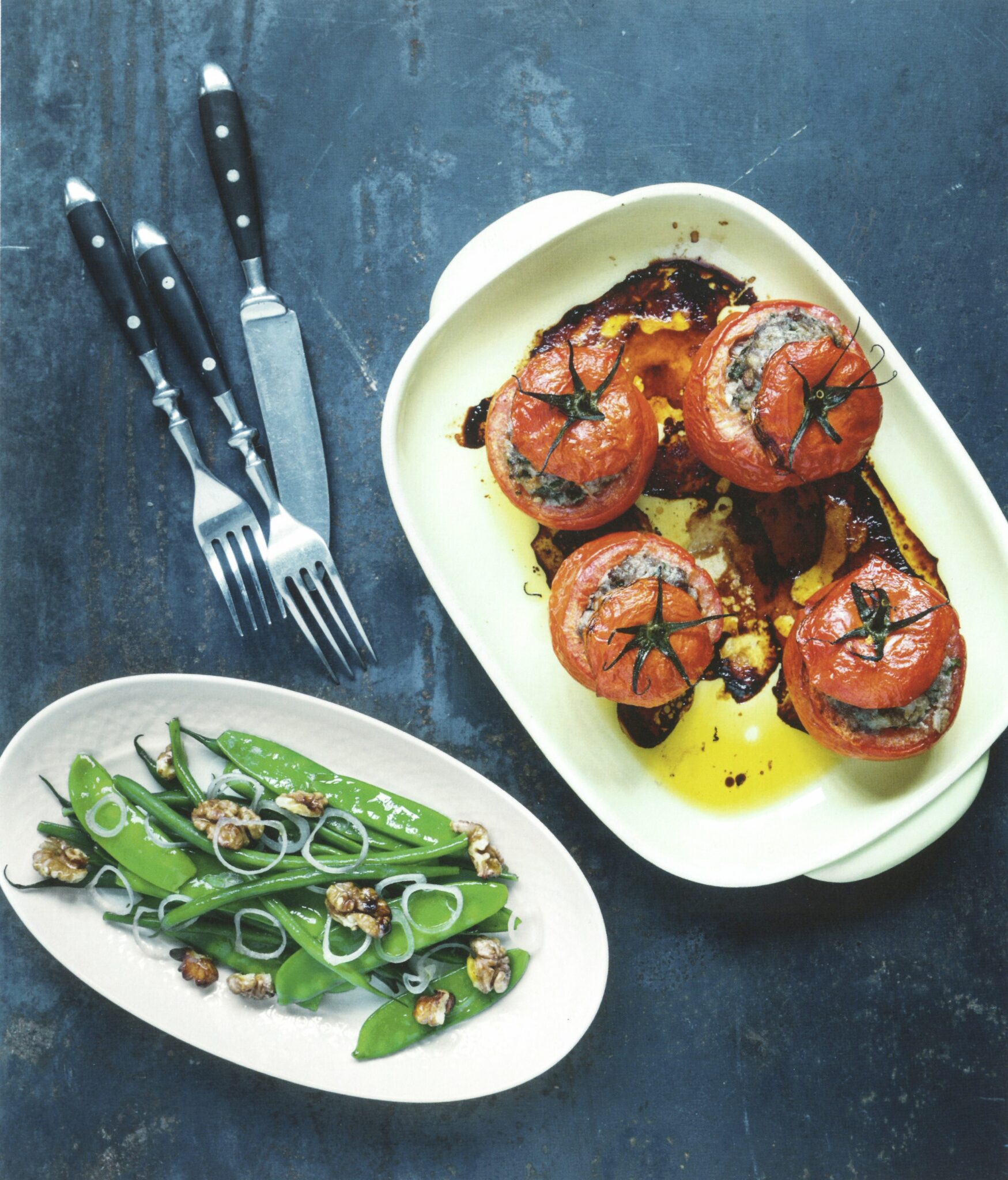Stuffed Beef Tomatoes with French Salad