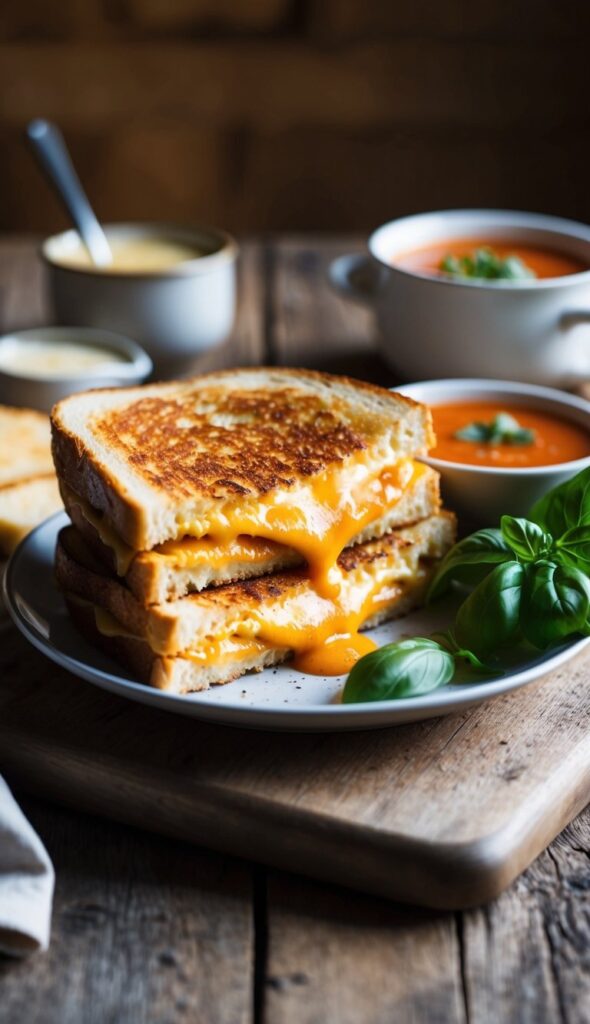 Cozy Grilled Cheese Sandwiches with Creamy Tomato Soup