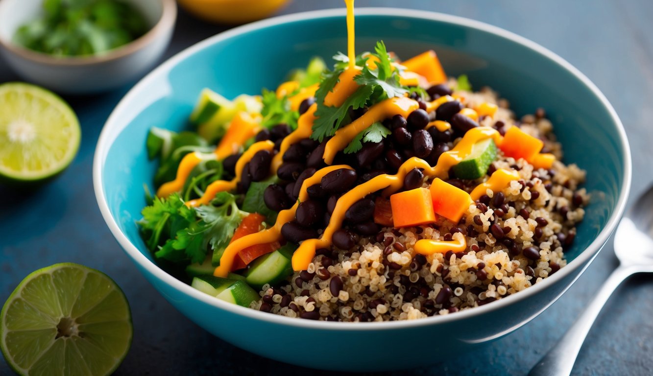 Healthy Quinoa and Black Bean Protein Bowl