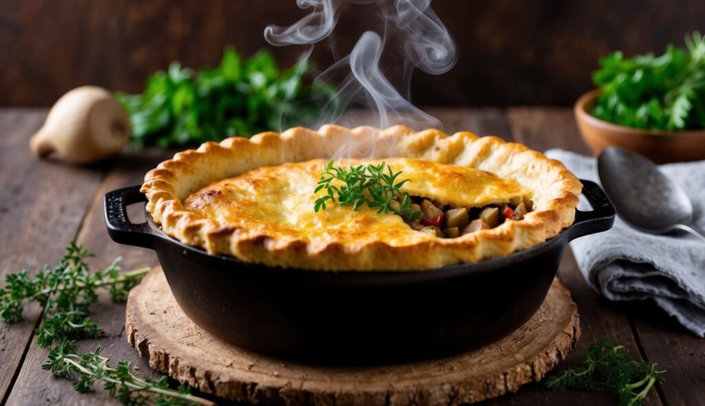 golden-brown Keto Turkey Pot Pie