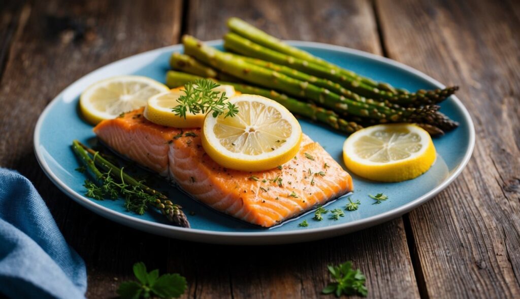 Baked Lemon Herb Salmon with Asparagus