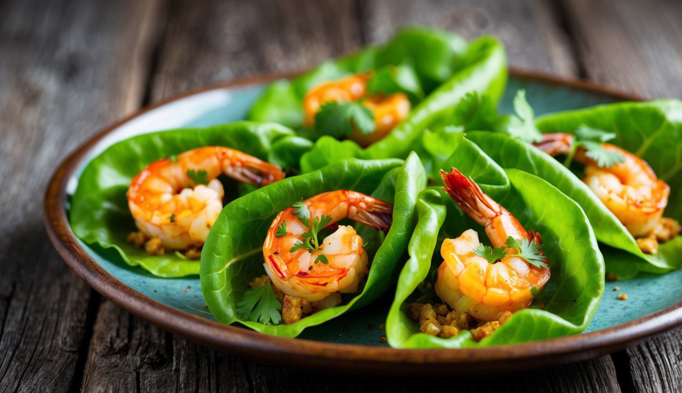 Spicy Shrimp and Avocado Lettuce Wraps