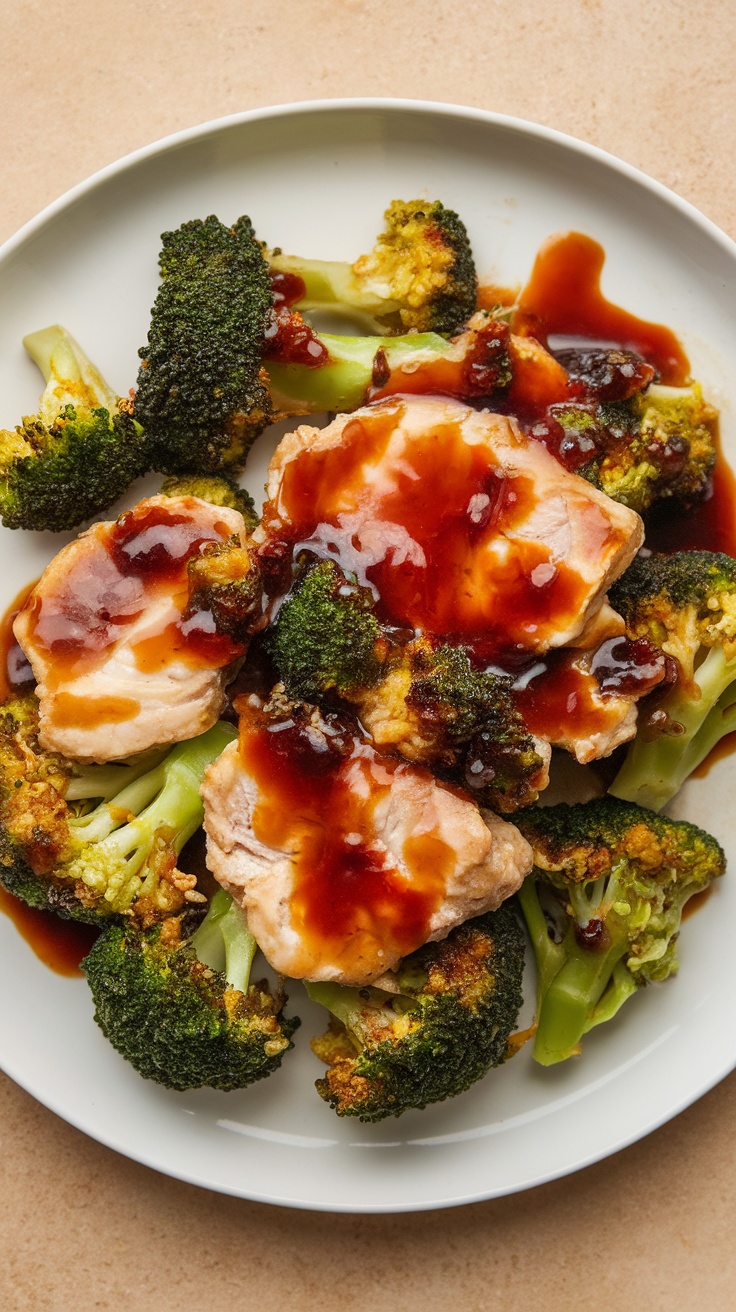 A delicious low-carb chicken and broccoli stir-fry dish.