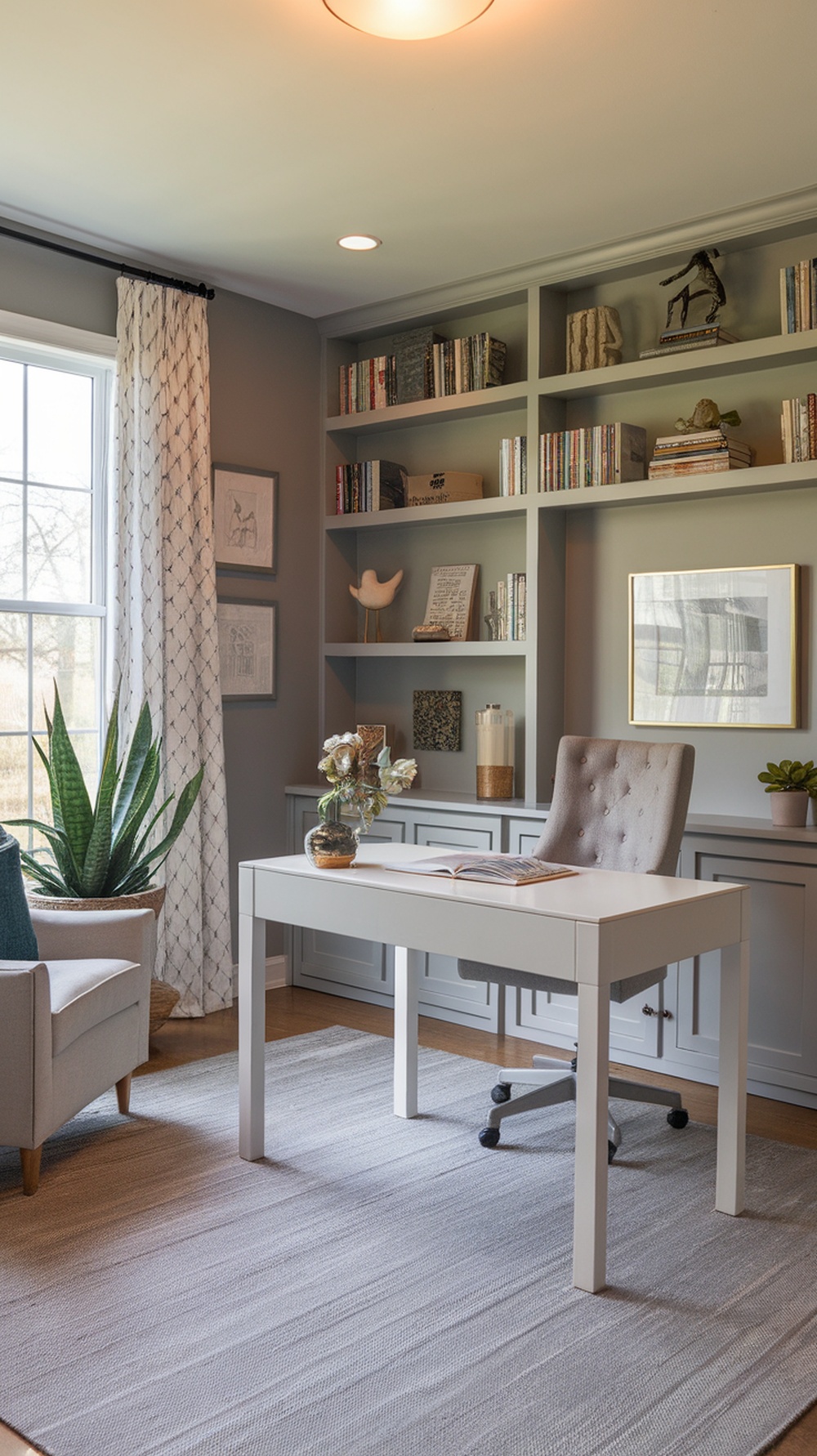 Home office walls in Agreeable Gray