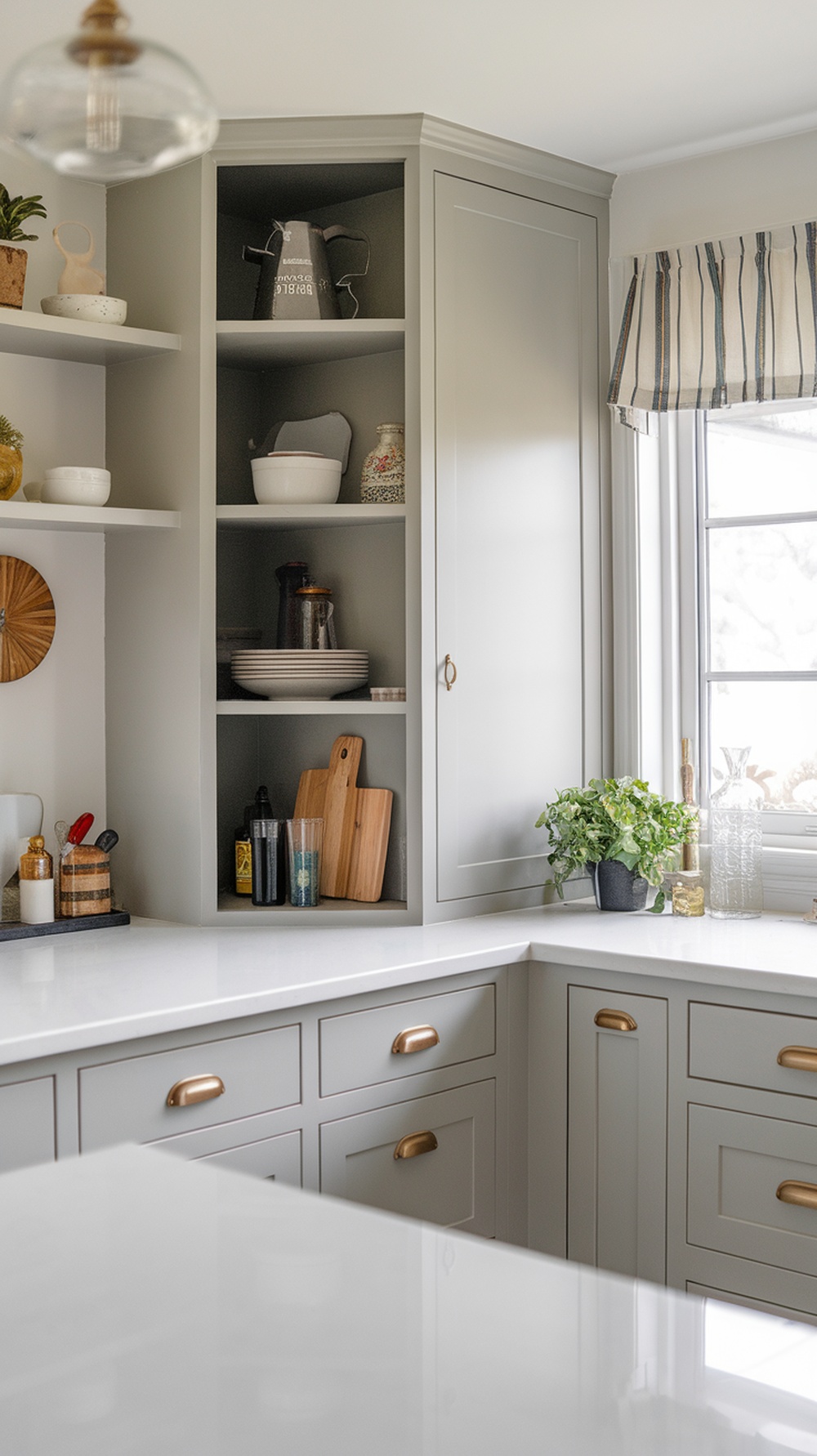 Kitchen cabinets in Agreeable Gray