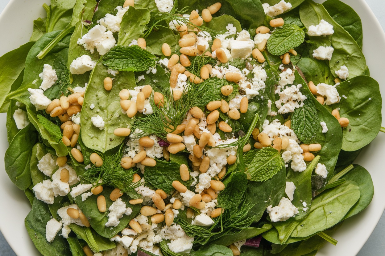 Spinach and Feta Salad with Fresh Herbs