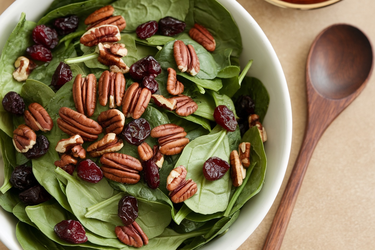 Spinach Salad with Cranberries and Pecans
