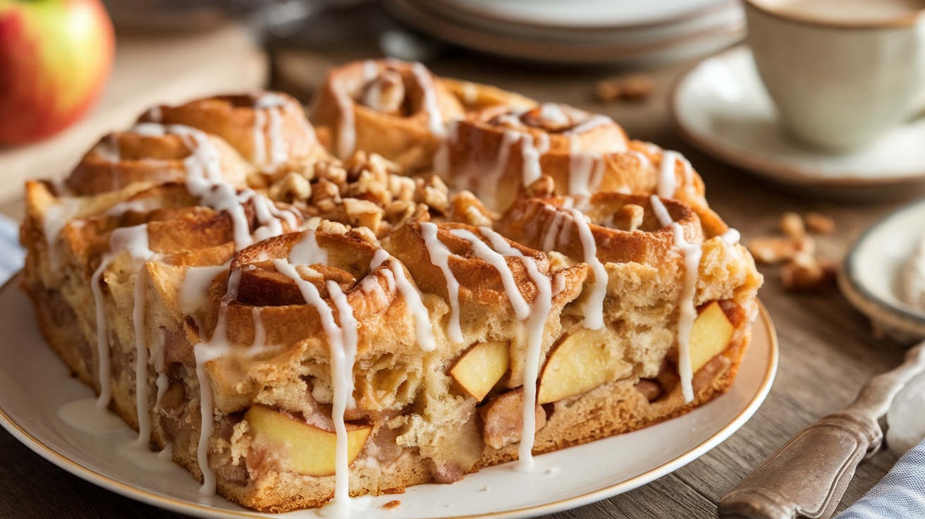 Apple Cinnamon Roll Breakfast Casserole