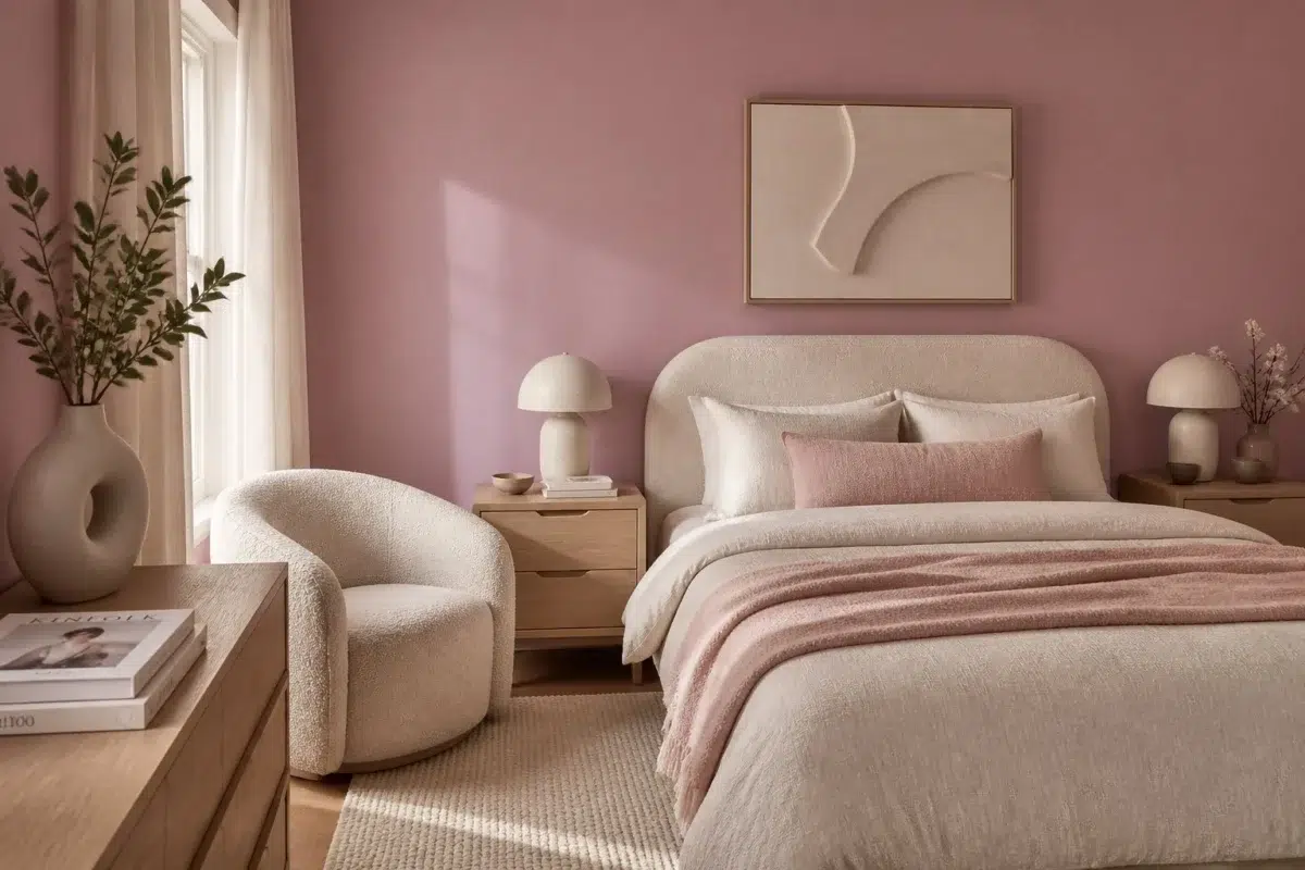 Audrey's Blush paint color — Bedroom (Organic Modern)