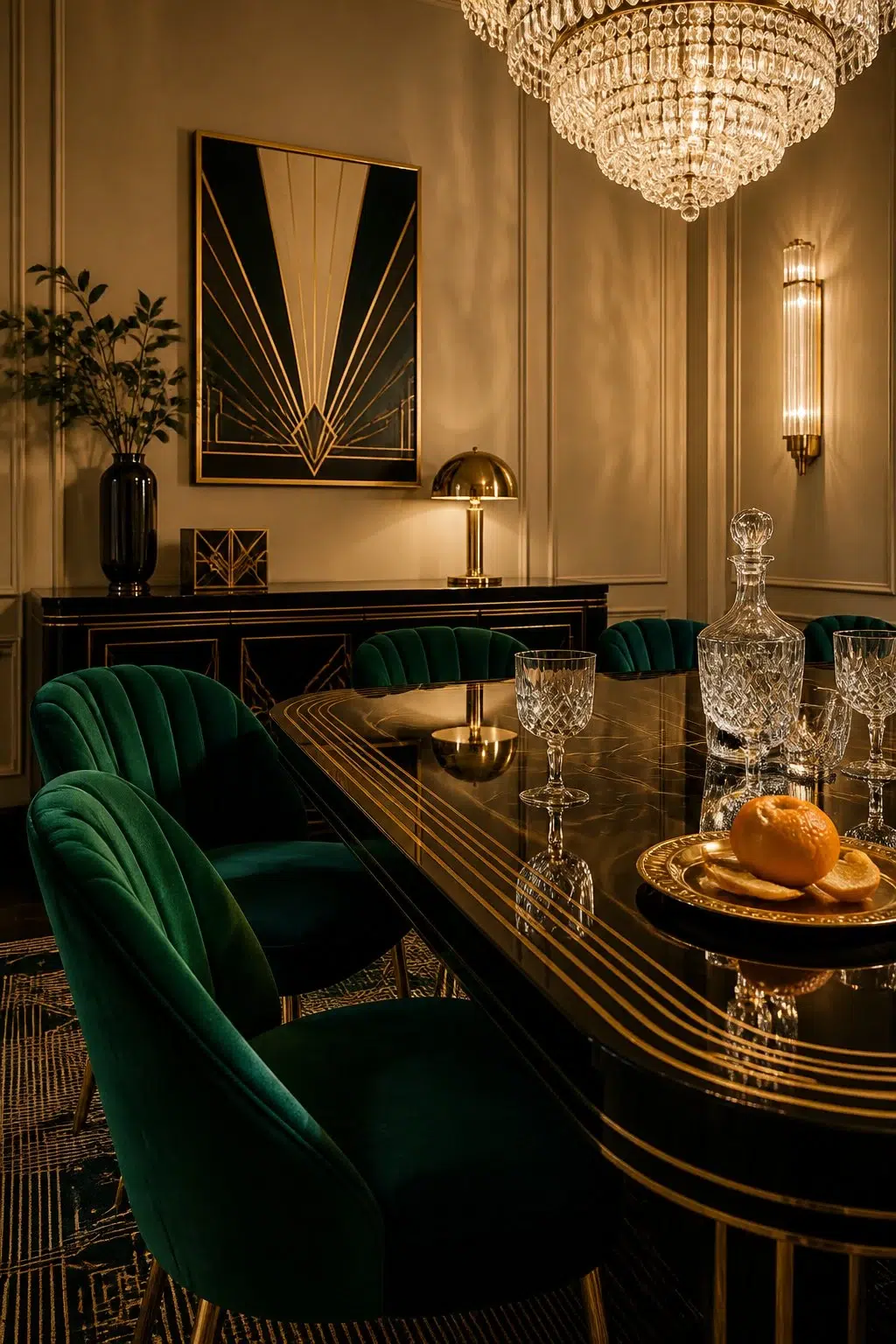 Basket Beige paint in a art deco dining room