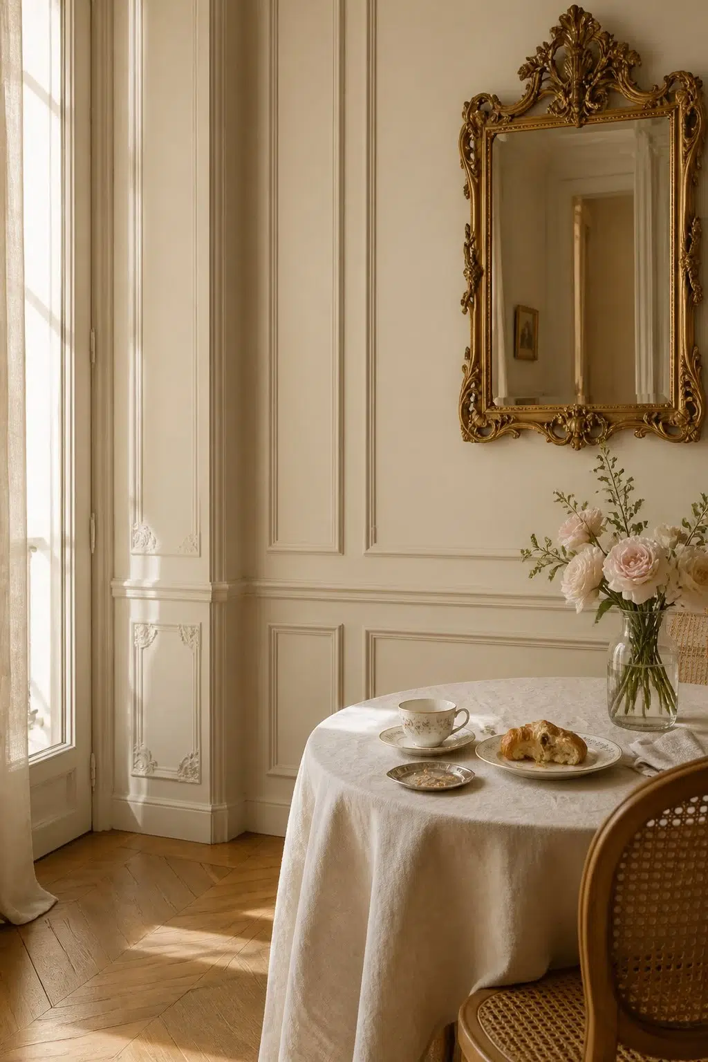 Beachcomber paint in a parisian dining room