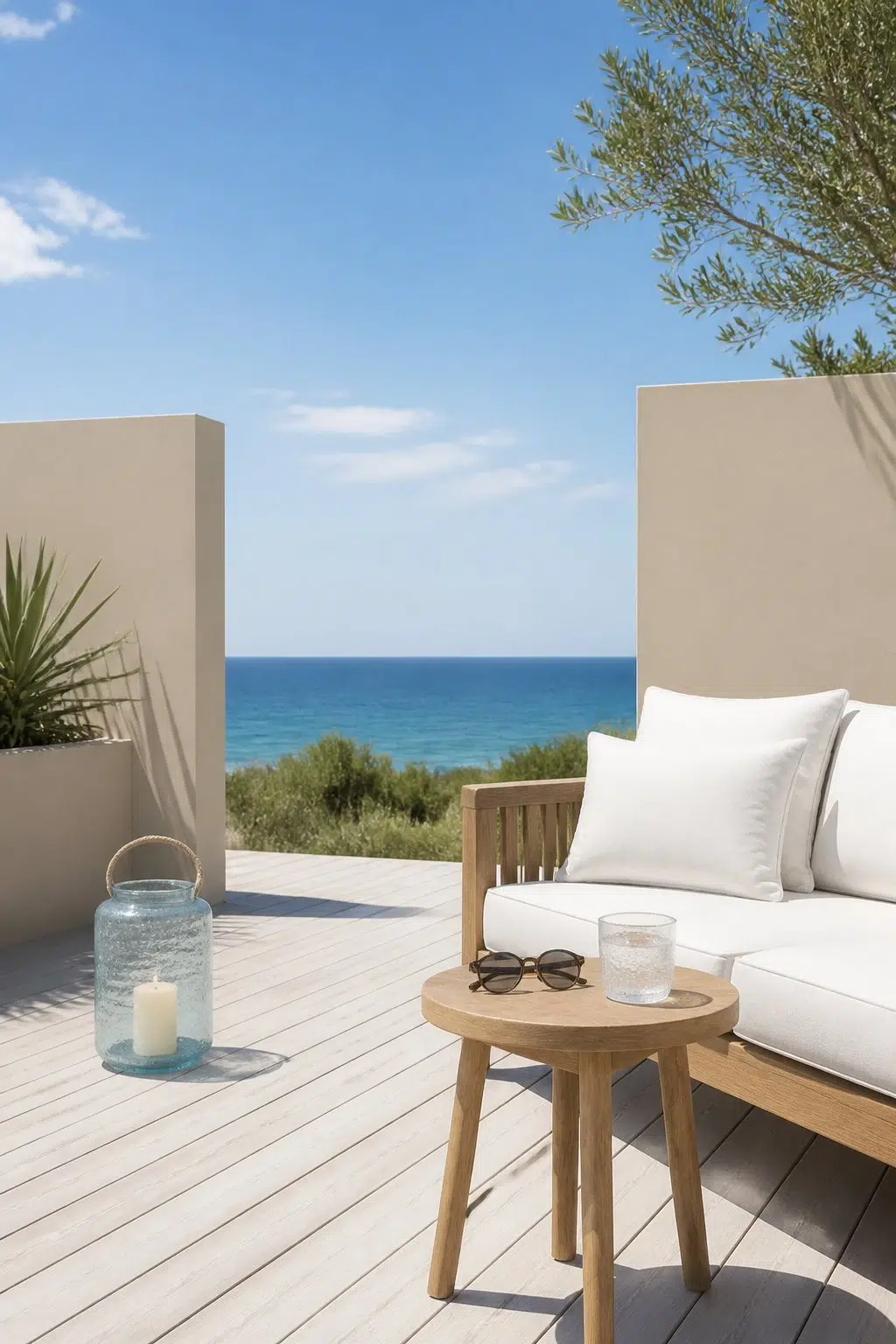 coastal patio featuring Beachcomber by Sherwin-Williams