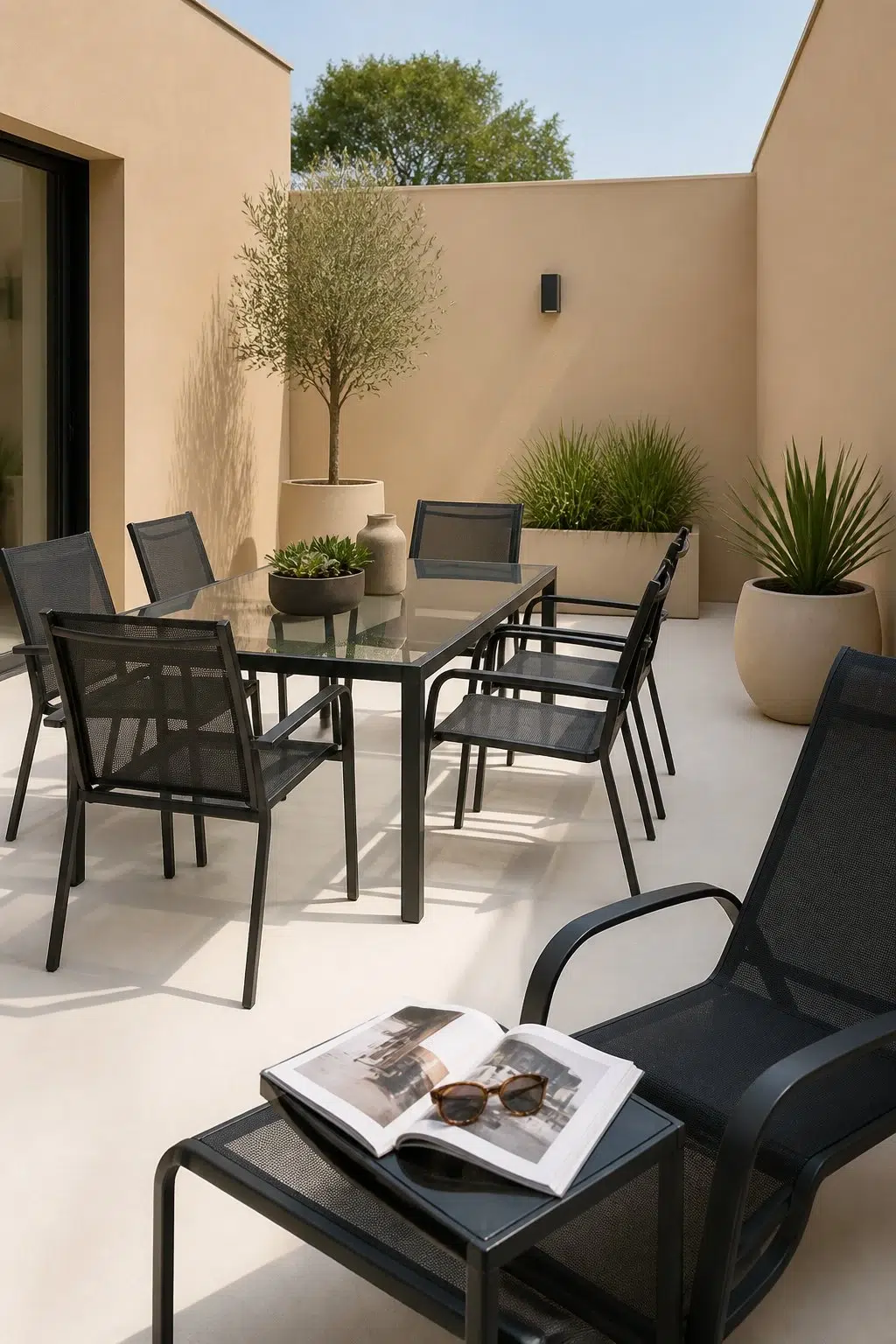 contemporary patio featuring Beige Intenso by Sherwin-Williams
