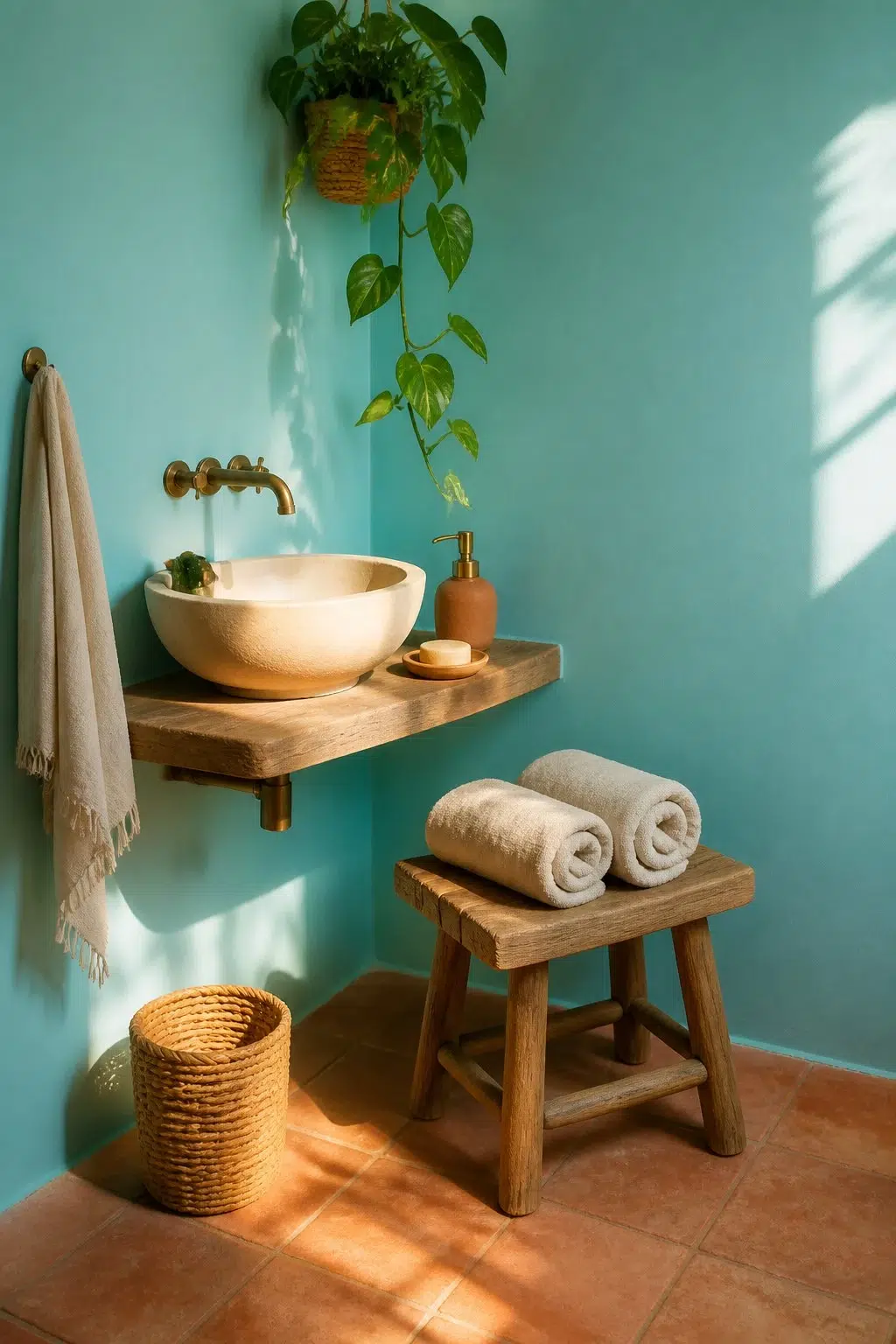 Belize — earthy bathroom