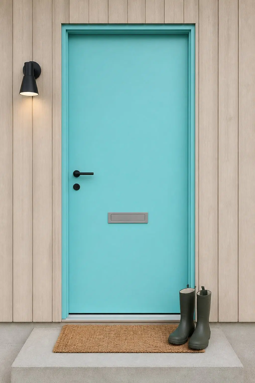 scandinavian front door featuring Belize by Sherwin-Williams