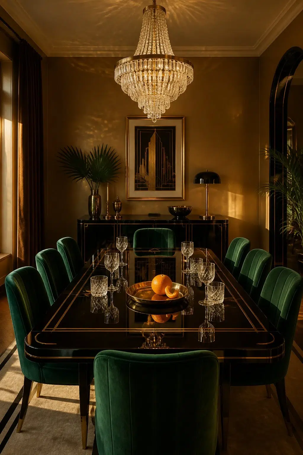Bengal Grass paint in a art deco dining room