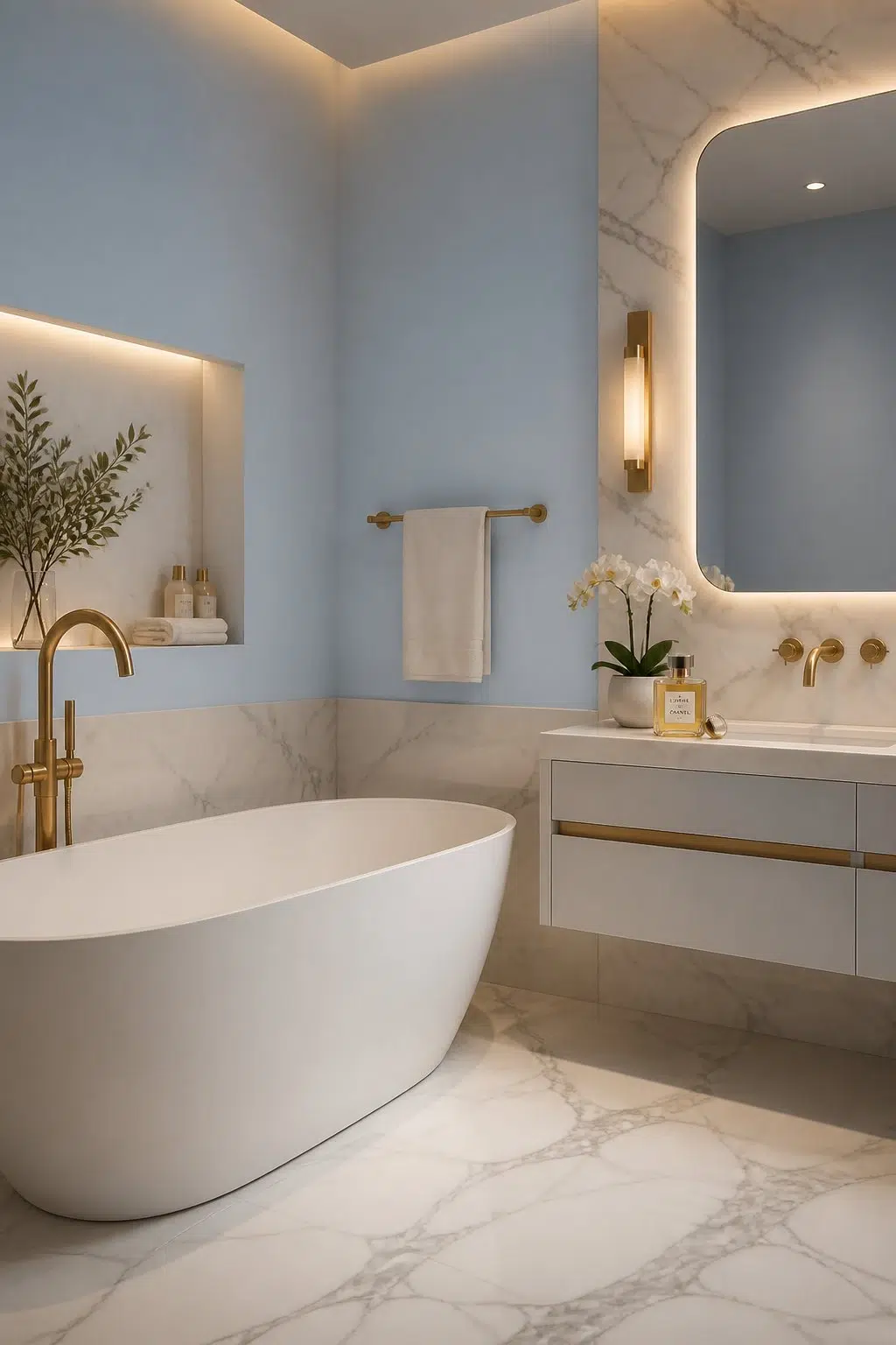 Bewitching Blue — modern luxury bathroom