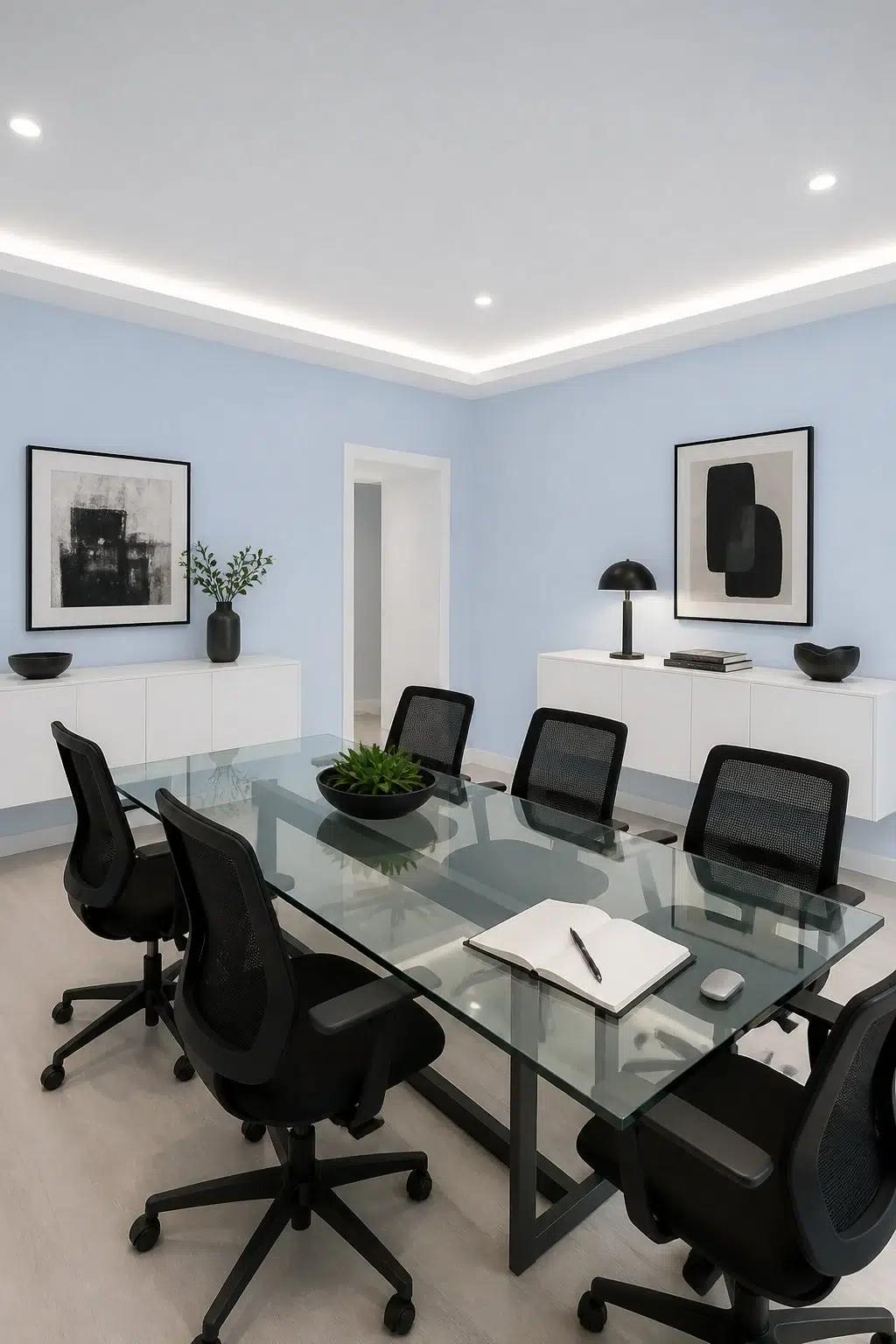 Bewitching Blue paint in a contemporary dining room