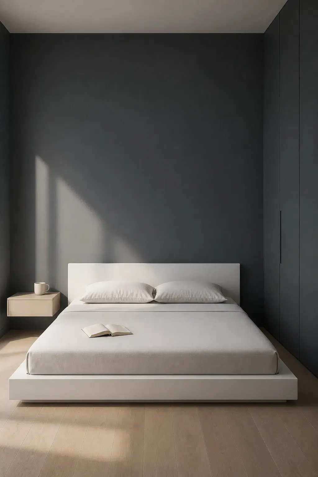 A minimalist bedroom painted in Big Dipper