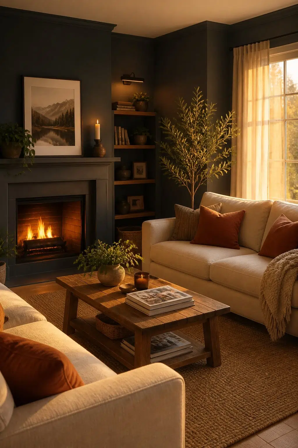 A cozy living room painted in Big Dipper