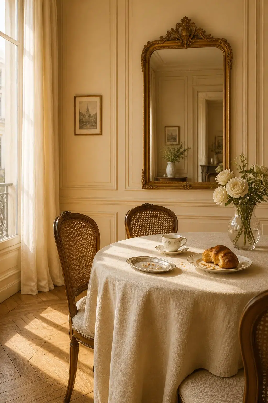 Birdseye Maple paint in a parisian dining room