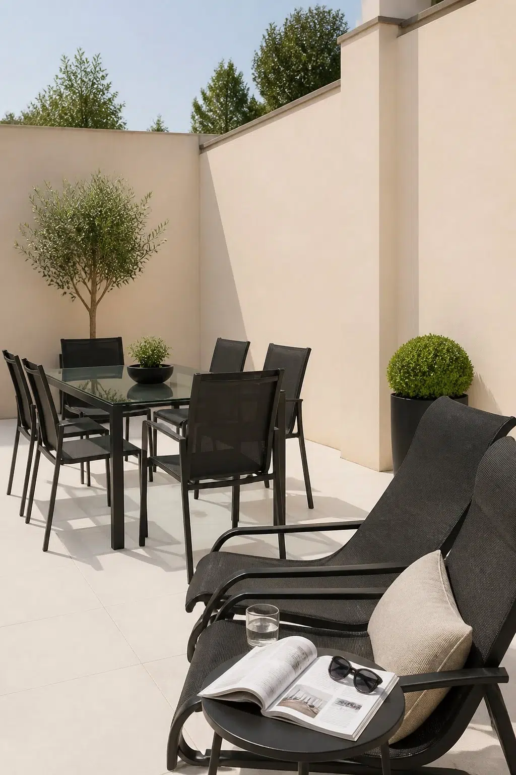 contemporary patio featuring Biscuit by Sherwin-Williams