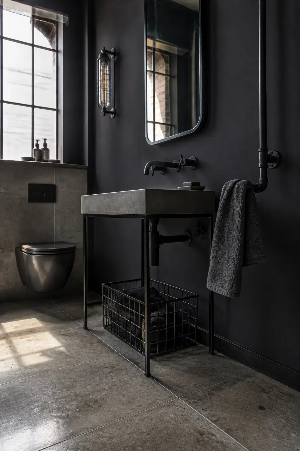 Black Swan — industrial bathroom