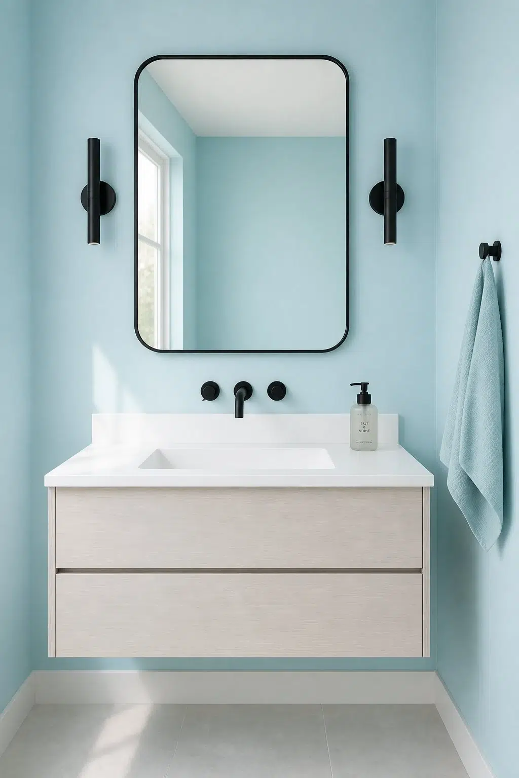 Blue Bauble — minimalist bathroom