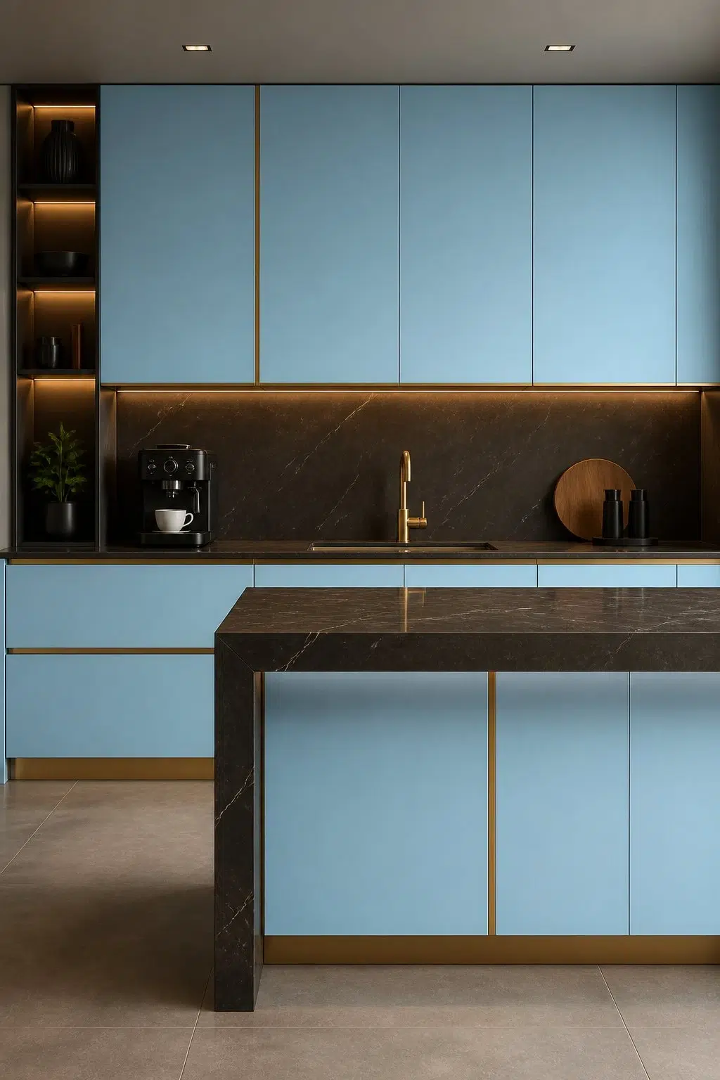 Blue Click — bold kitchen