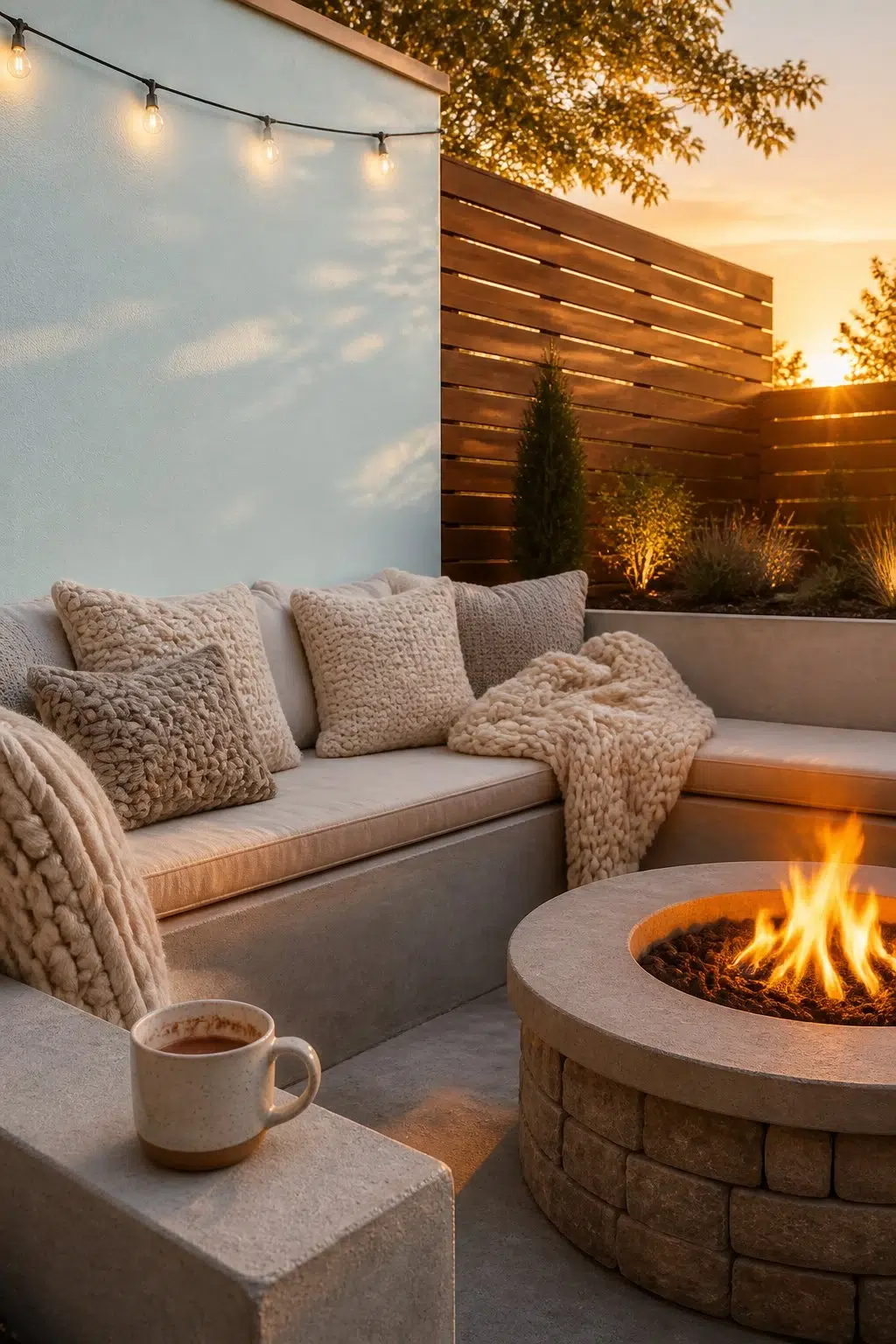 warm patio featuring Blue Horizon by Sherwin-Williams