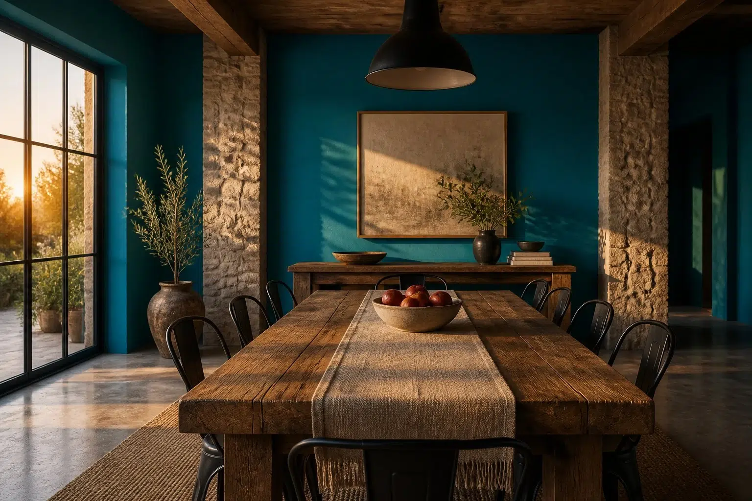 Blue Mosque paint color — Dining Room (Rustic Modern)