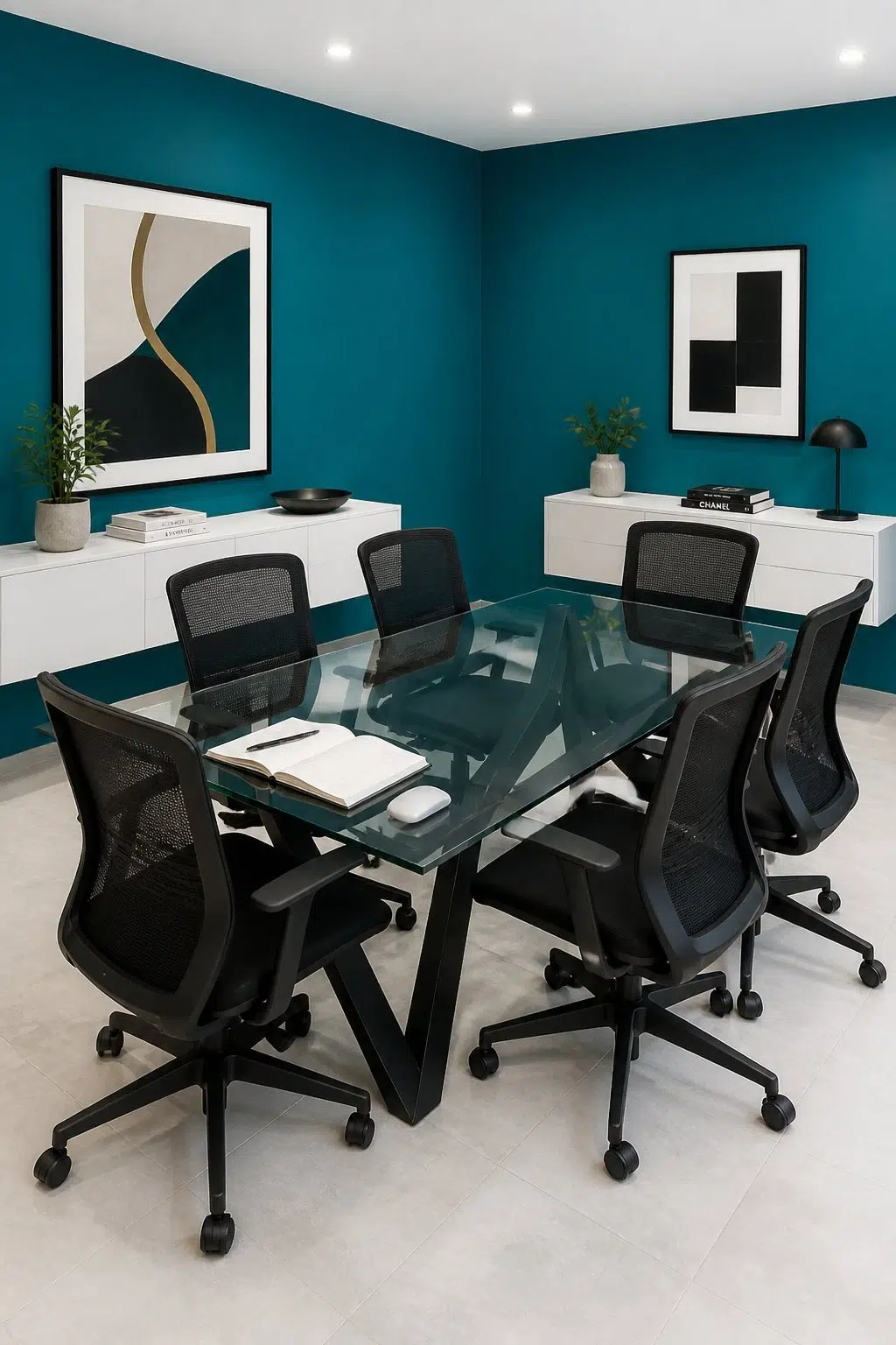 Blue Nile paint in a contemporary dining room