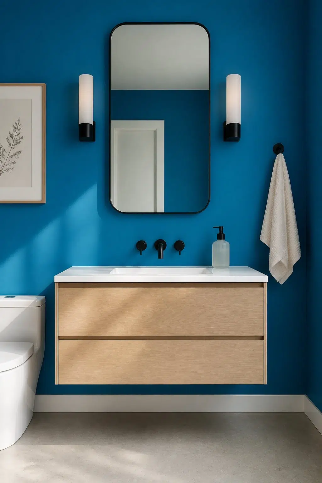 Blue Plate — minimalist bathroom