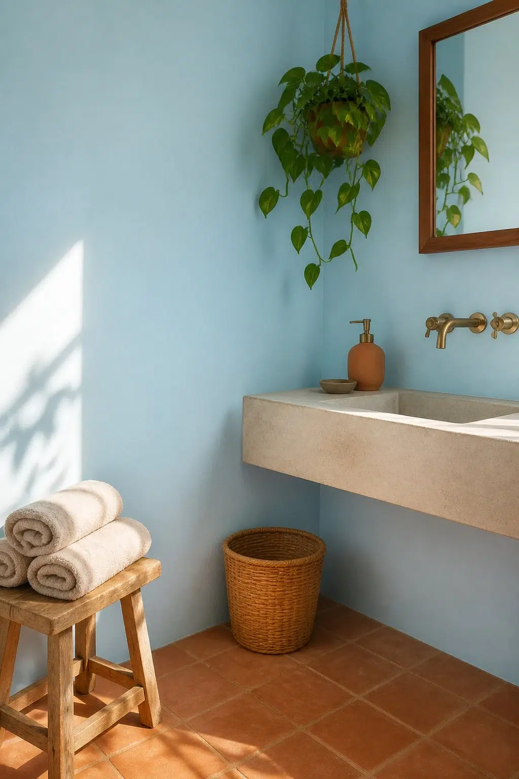 Blue Refrain — earthy bathroom