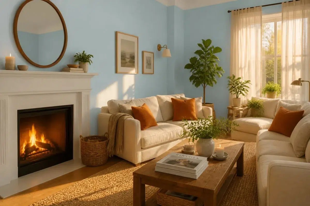 Blue Refrain paint color — Living Room (Cozy)