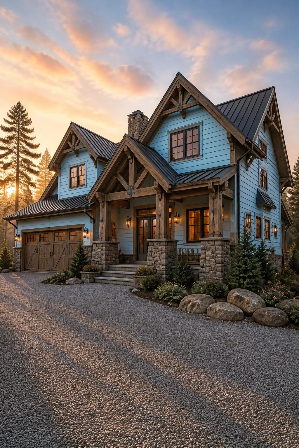 Blue Refrain color — rustic modern house inspiration