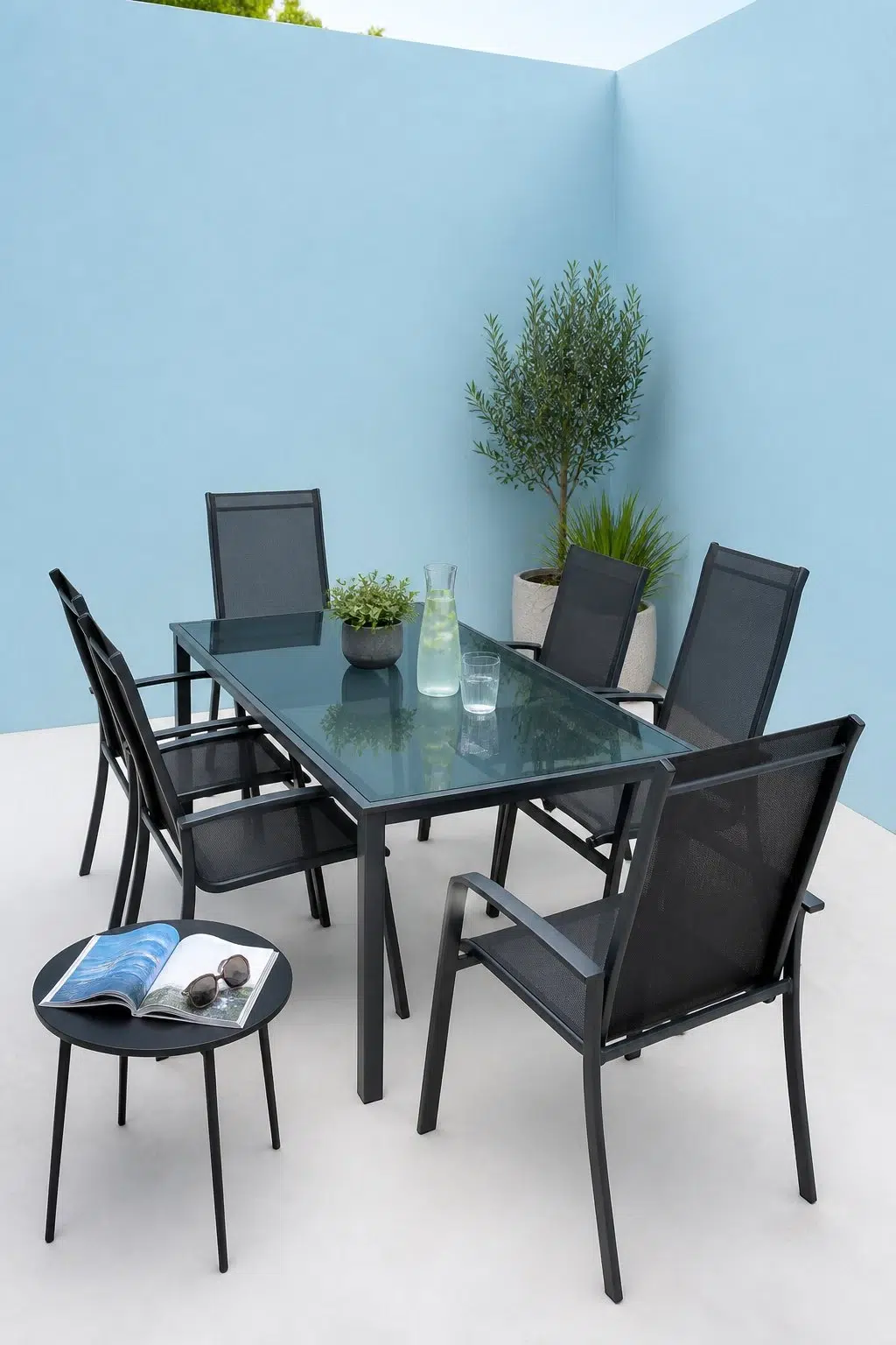 contemporary patio featuring Blue Refrain by Sherwin-Williams