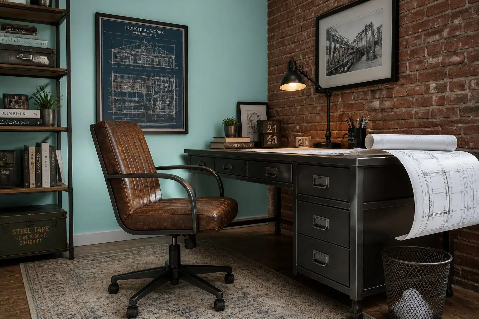 Blue Sky paint color — Home Office (Industrial)