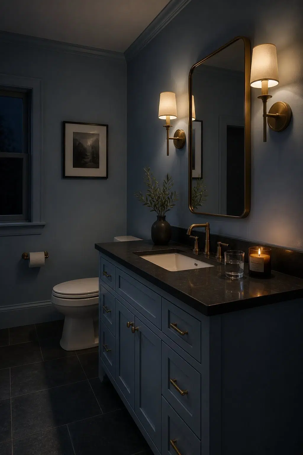 Bluesy Note — moody bathroom