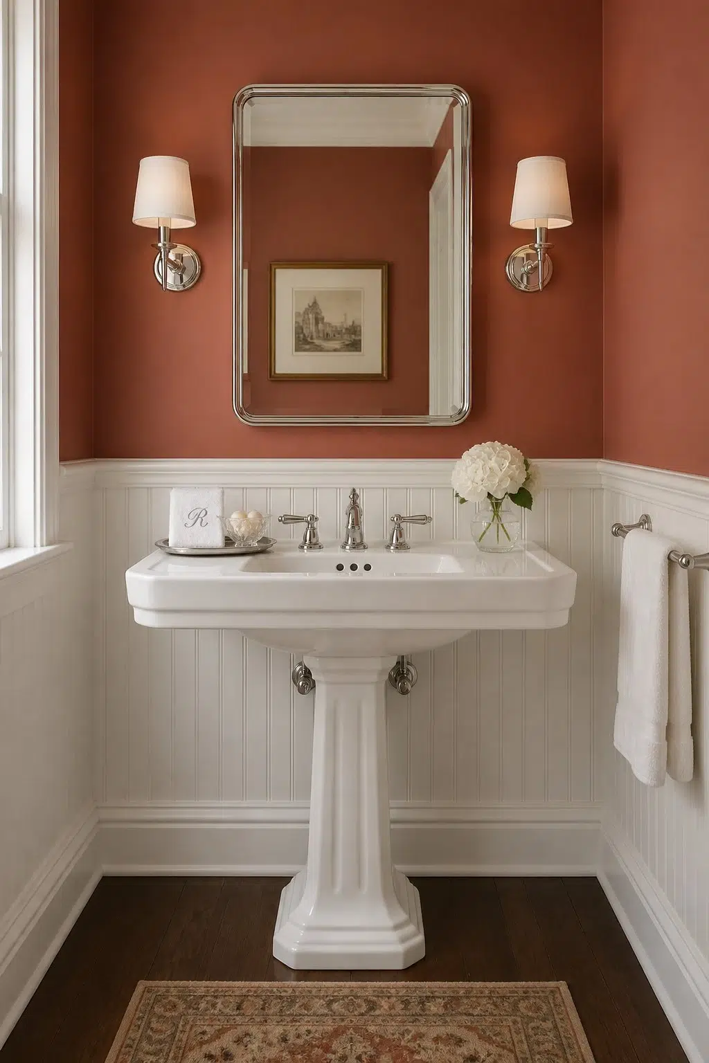 Bold Brick — traditional bathroom