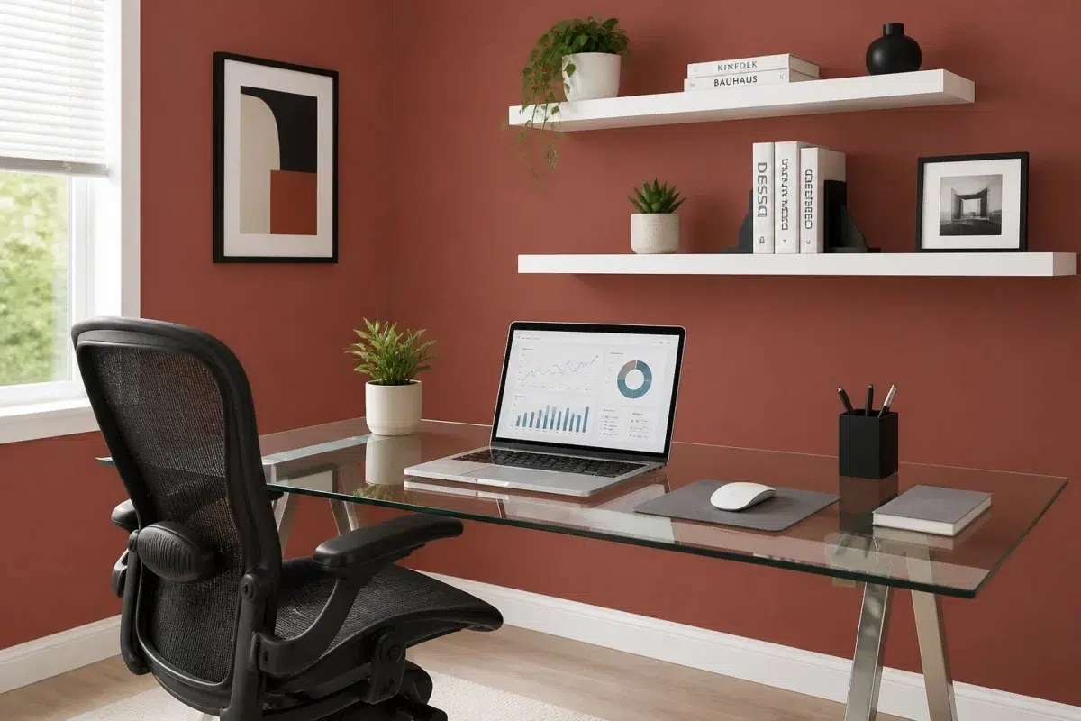 Bold Brick paint color — Home Office (Contemporary)