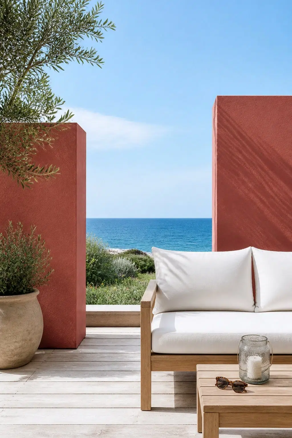 coastal patio featuring Bold Brick by Sherwin-Williams