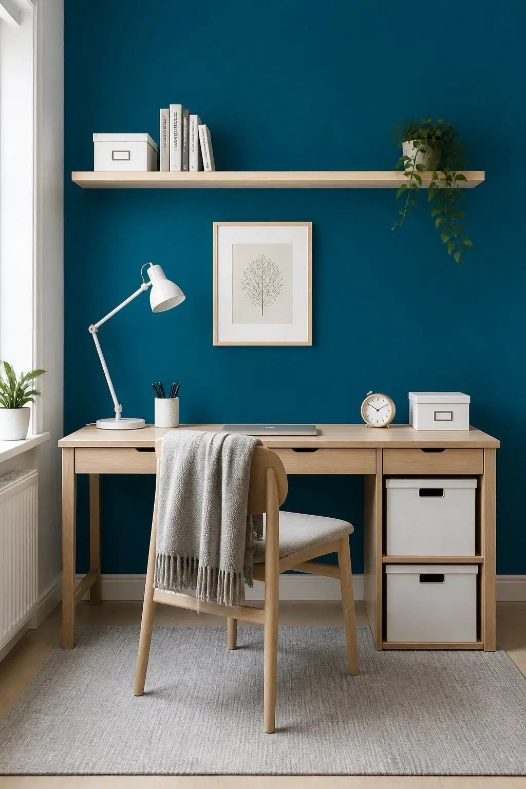 Sherwin-Williams Bosporus in a scandinavian home office