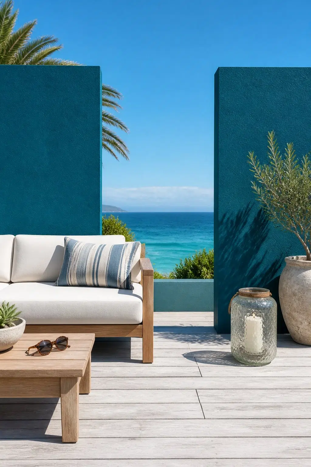 coastal patio featuring Bosporus by Sherwin-Williams